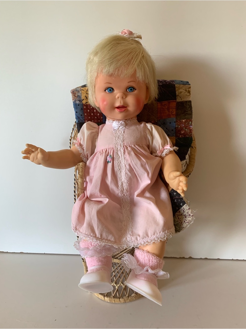 Mattel 1965 Baby Teenietalk Blonde Hair and Blue Eyes Mouth and Sound Work